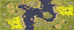 Hostile Shores (2-4) [Sydwindr] - Red Alert 2 Map Preview Image