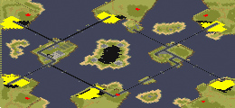 Six Islands (v2.0) by Airasslt - Red Alert 2 Map Preview Image